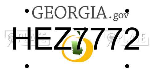 HEZ7772 Georgia License Plate