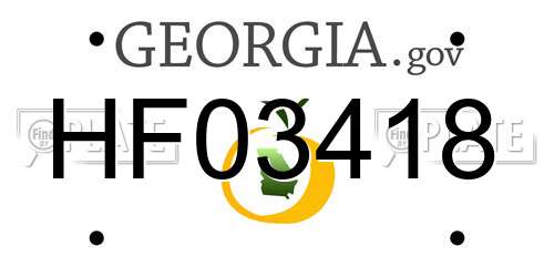 HF03418 Georgia License Plate