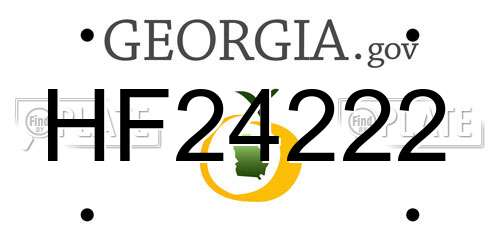 HF24222 Georgia License Plate