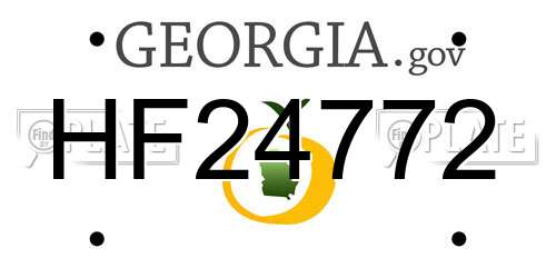 HF24772 Georgia License Plate