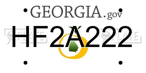 HF2A222 Georgia License Plate