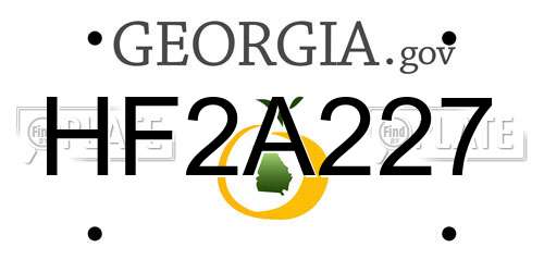 HF2A227 Georgia License Plate