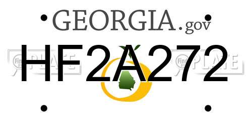 HF2A272 Georgia License Plate