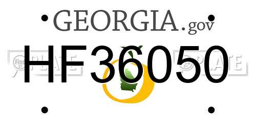 HF36050 Georgia License Plate