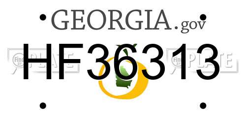 HF36313 Georgia License Plate