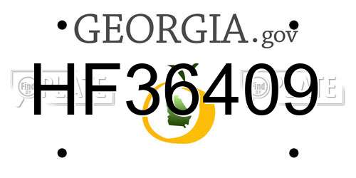 HF36409 Georgia License Plate