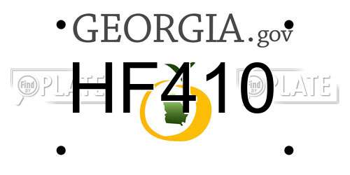 HF410 Georgia License Plate