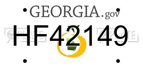 HF42149 Georgia License Plate