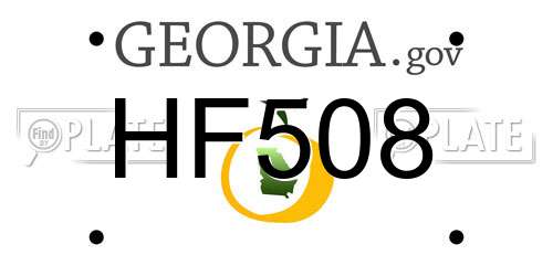 HF508 Georgia License Plate