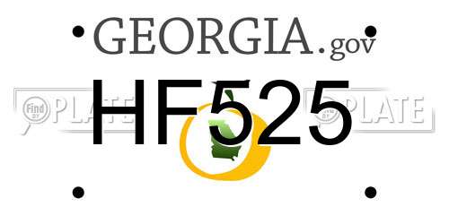 HF525 Georgia License Plate