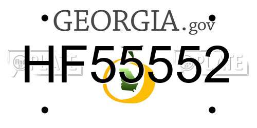HF55552 Georgia License Plate