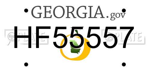 HF55557 Georgia License Plate