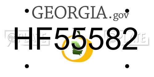 HF55582 Georgia License Plate