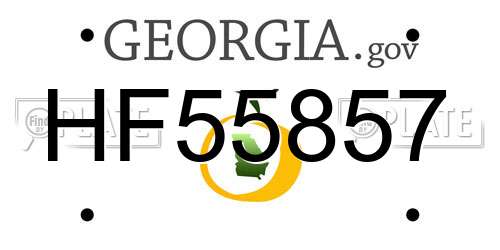 HF55857 Georgia License Plate