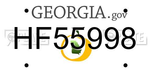 HF55998 Georgia License Plate