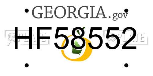 HF58552 Georgia License Plate