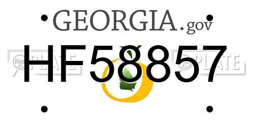HF58857 Georgia License Plate