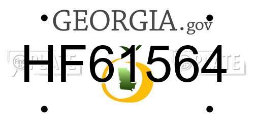 HF61564 Georgia License Plate