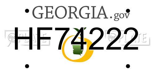HF74222 Georgia License Plate