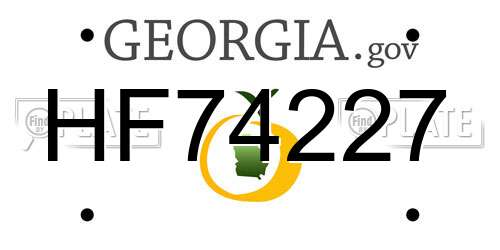 HF74227 Georgia License Plate