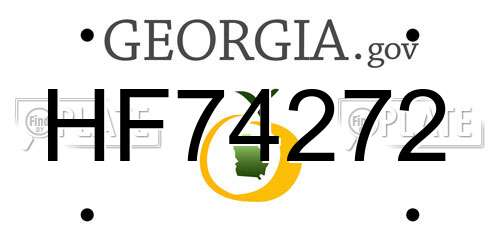 HF74272 Georgia License Plate