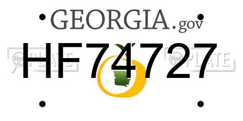 HF74727 Georgia License Plate