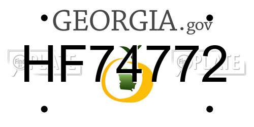 HF74772 Georgia License Plate