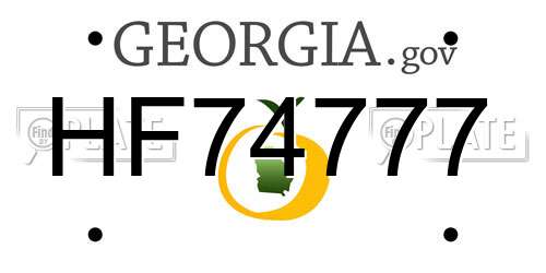 HF74777 Georgia License Plate