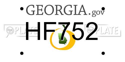 HF752 Georgia License Plate