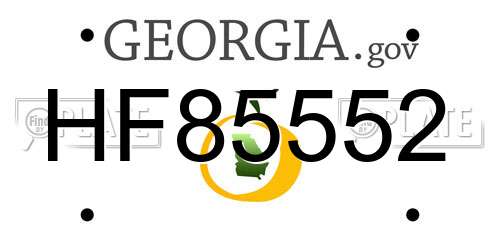 HF85552 Georgia License Plate