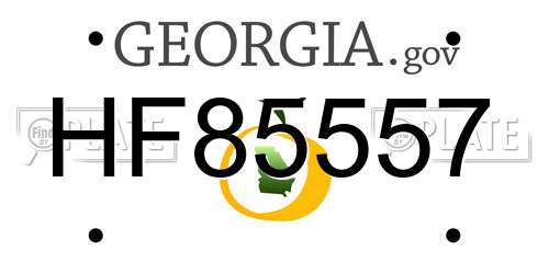 HF85557 Georgia License Plate