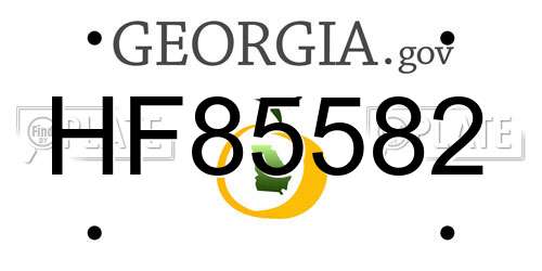 HF85582 Georgia License Plate