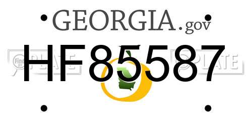 HF85587 Georgia License Plate