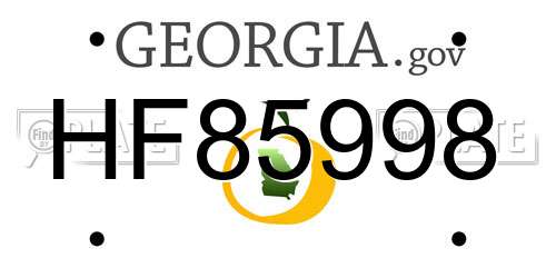HF85998 Georgia License Plate