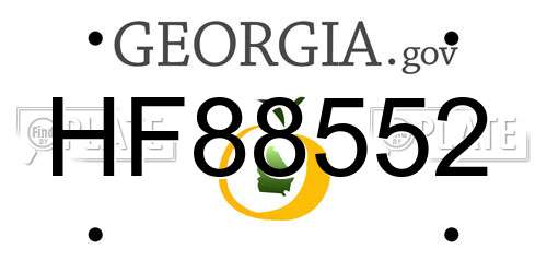 HF88552 Georgia License Plate