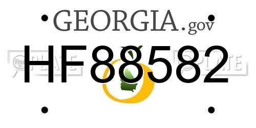 HF88582 Georgia License Plate