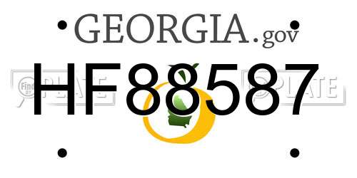 HF88587 Georgia License Plate