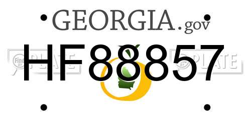 HF88857 Georgia License Plate