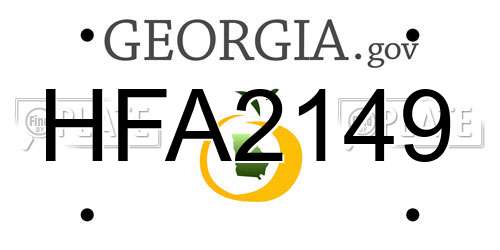 HFA2149 Georgia License Plate