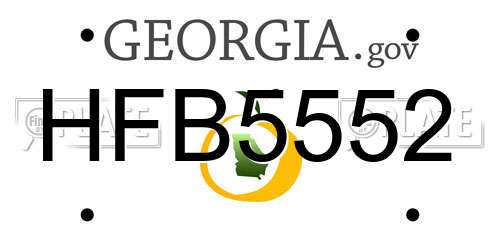HFB5552 Georgia License Plate