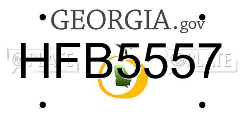 HFB5557 Georgia License Plate