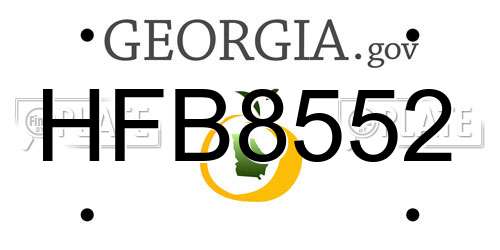 HFB8552 Georgia License Plate
