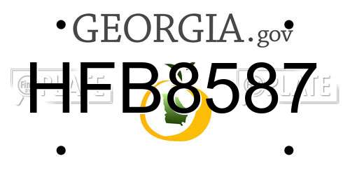 HFB8587 Georgia License Plate