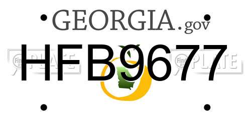 HFB9677 Georgia License Plate