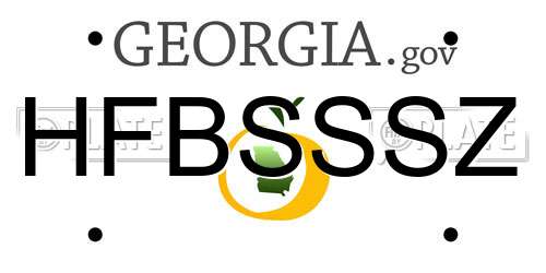HFBSSSZ Georgia License Plate