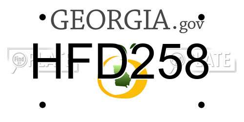HFD258 Georgia License Plate