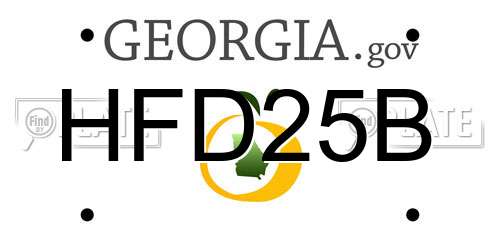 HFD25B Georgia License Plate