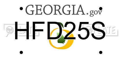 HFD25S Georgia License Plate
