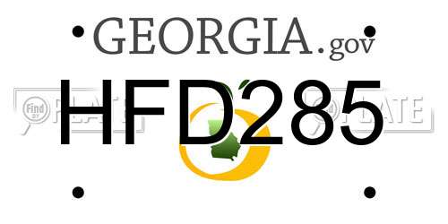 HFD285 Georgia License Plate