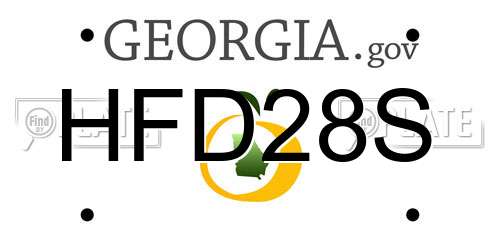 HFD28S Georgia License Plate